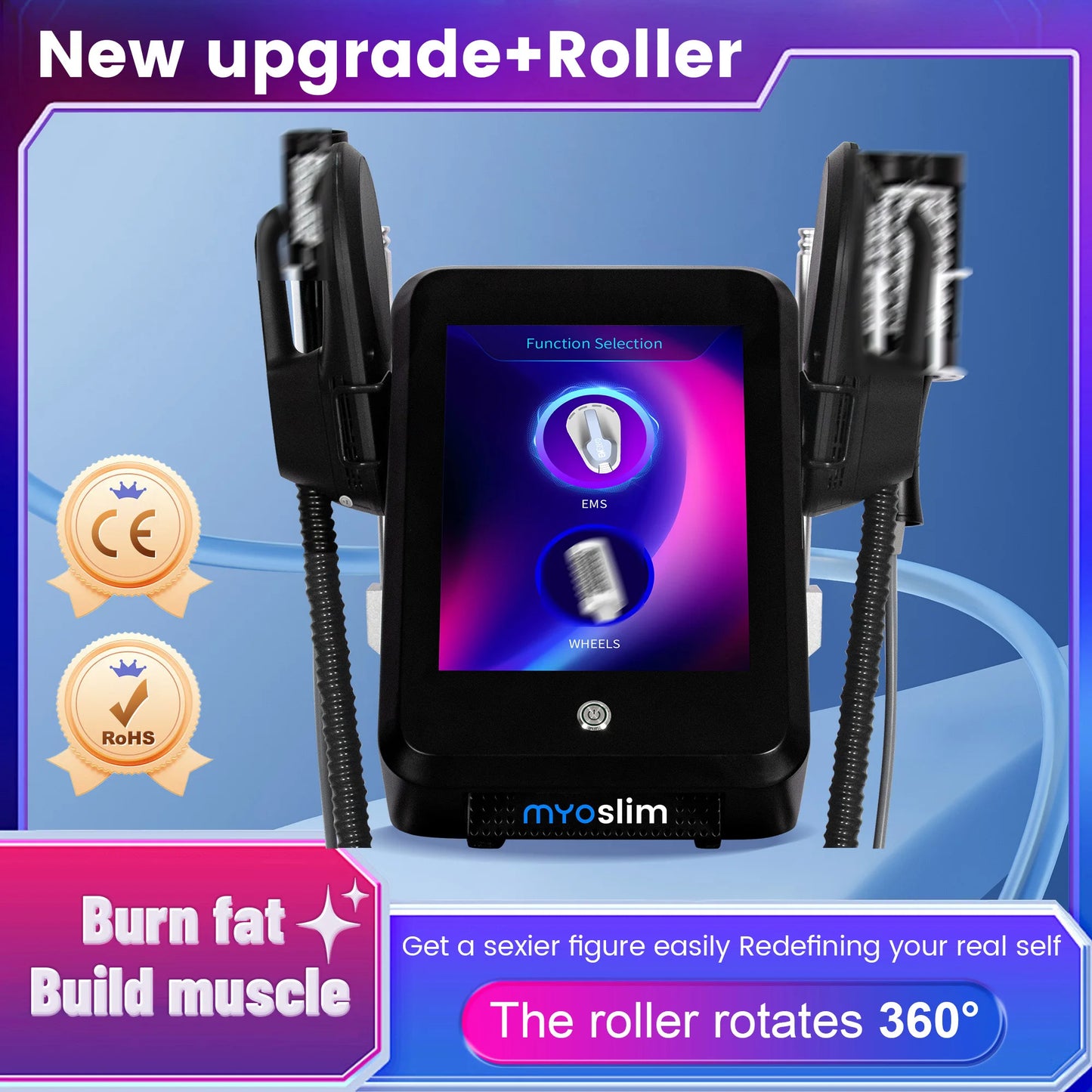 Ems 15Tesla Ultra 6500W RF Machine Shaping Slimming Body Sculpture Pelvic Muscle Stimulator Weight Loss Roller Machine