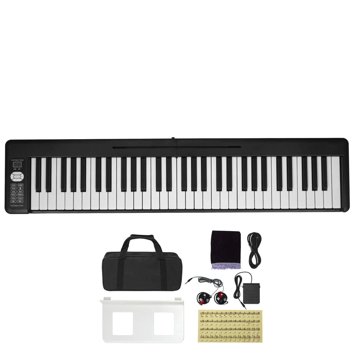 SucceBuy 61 or 88 Key Folding Keyboard Piano Bluetooth & MIDI  Electronic Digital Foldable Piano Rechargeable for Beginners Use