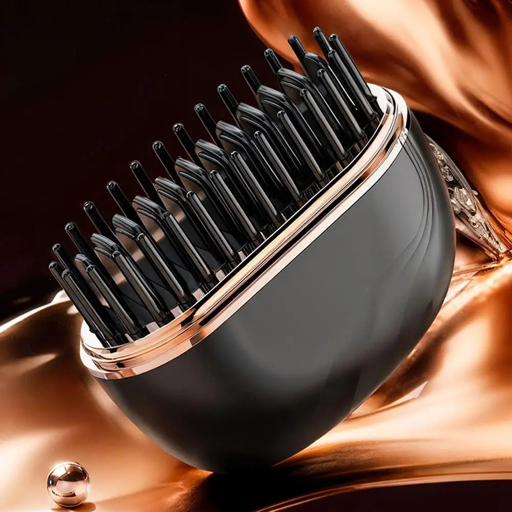 Mini Rechargeable Hair Straightener Brush: 3-Speed Temp Control, Anti-Scald Shell, Lightweight & Portable for Travel