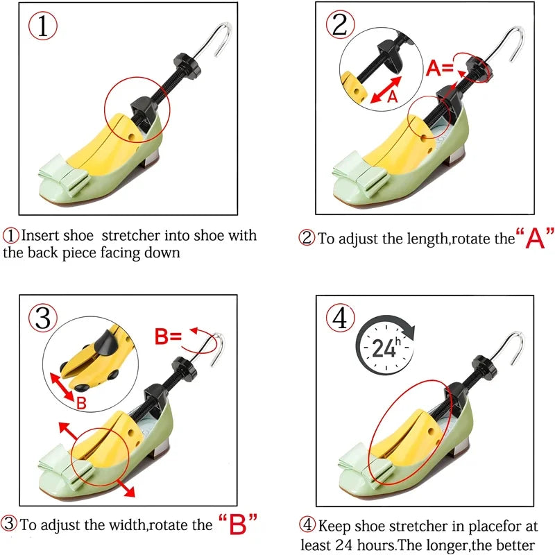 Repacego 1/2Piece Shoe Trees Adjustable Shoe Stretcher Plastic Expander Men Women Unisex Length Width shoes Extender Keeper Heel
