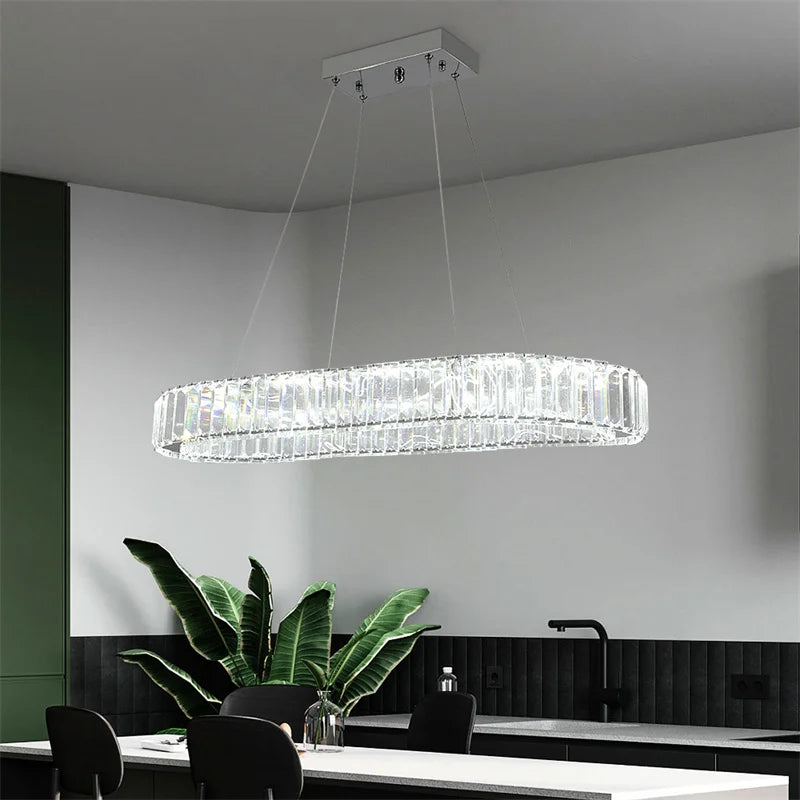 Modern Crystal Chandeliers Ring-Shaped Pendant Lights Living Room And Kitchen Decoration Led Ceiling Lamps Hanging Luminaire