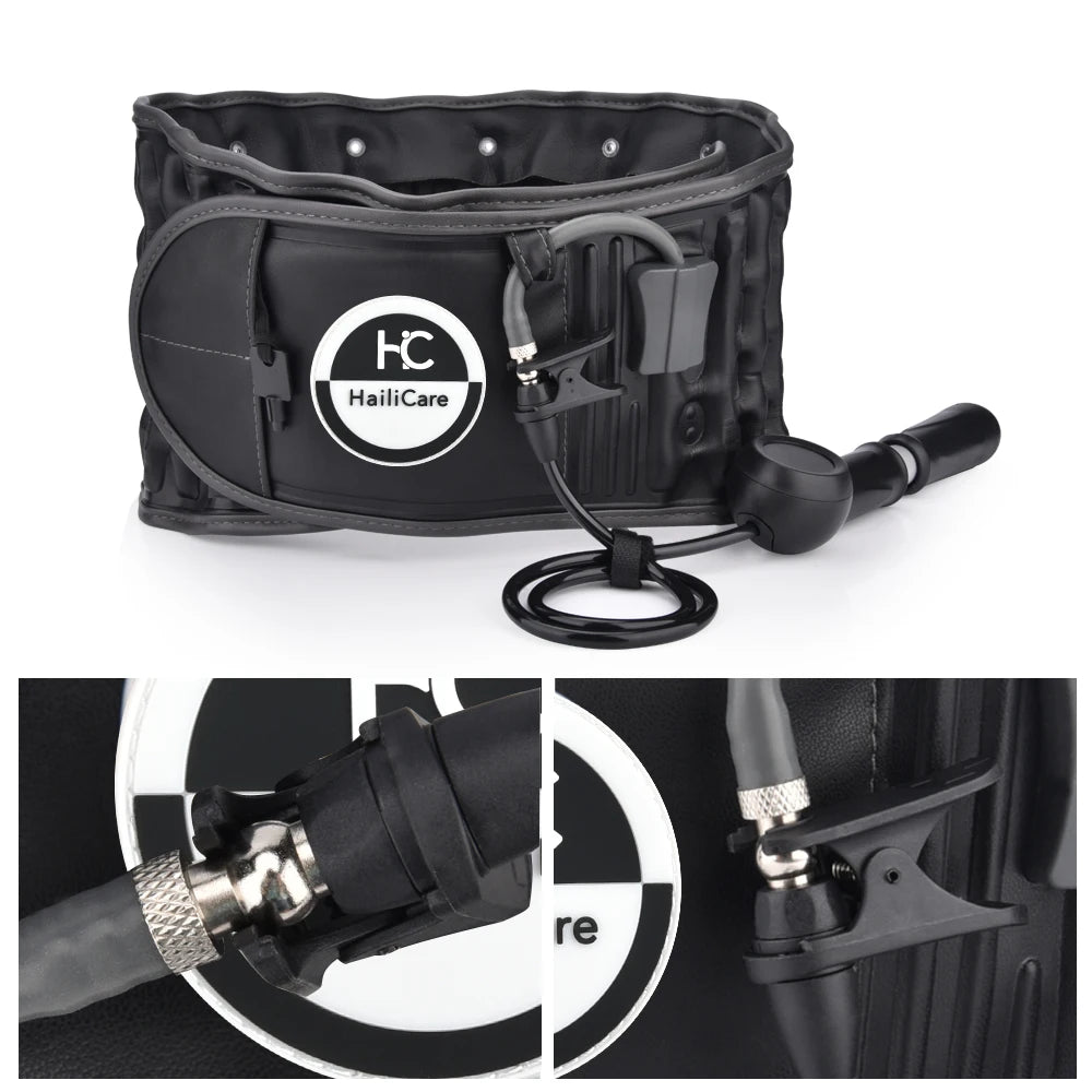 Inflatable Lumbar Waist Belt Air Decompression Back Support Health Care Spine Traction Back Massage Brace Hand Pumb Waist Strap