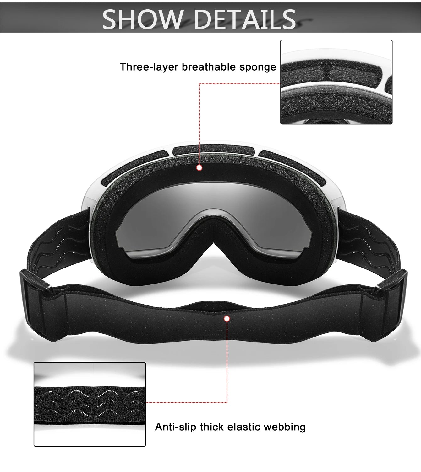 Winter Outdoor SKI Goggles Men And Women Teen, Free Optical Frame and Bag, UV400 Anti-Fog Snowboard Eyewear, Charistmas Gifts