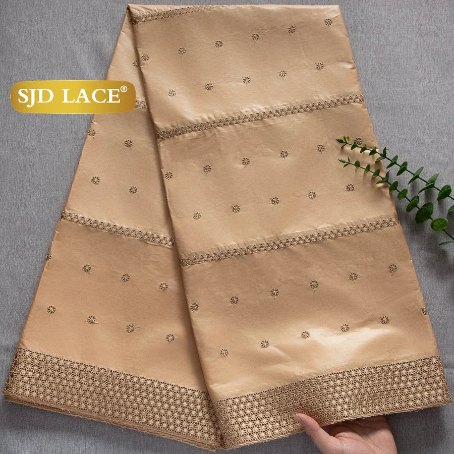 SJD LACE Swiss Voile Lace Fabrics Dubai African Cotton 5 Yards 2026 Latest African Nigerian Cotton Lace for Dresses Sew 4662