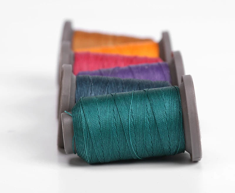 WUTA 1 Set 20 Pcs Leather Craft Thread Round Waxed Thread Polyester Hand Sewing Line High Quality DIY Leather Tools Work Cord