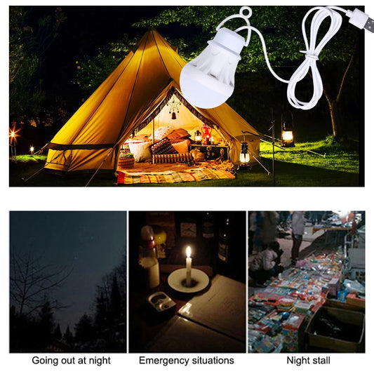 ZK50 LED Light Portable 5W Light Bulb Student Reading Learning Camping Outdoor Lighting Camping Light Mini USB Pendant Light