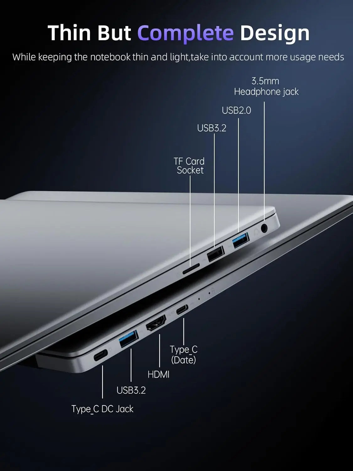 ACEMAGIC Laptop Intel N97 Ultra Thin Office  RAM 16GB SSD 512GB Portable Laptop DDR4 1920 * 1080 HD Display 60HZ