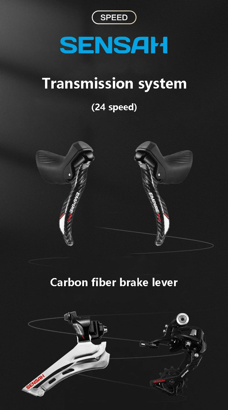 Carbon Fiber Gravel Bike,Racing Road Bike,Carbon Road Bicycle,Curved Handlebar,Brake and transmission are integrated,16/24 Speed
