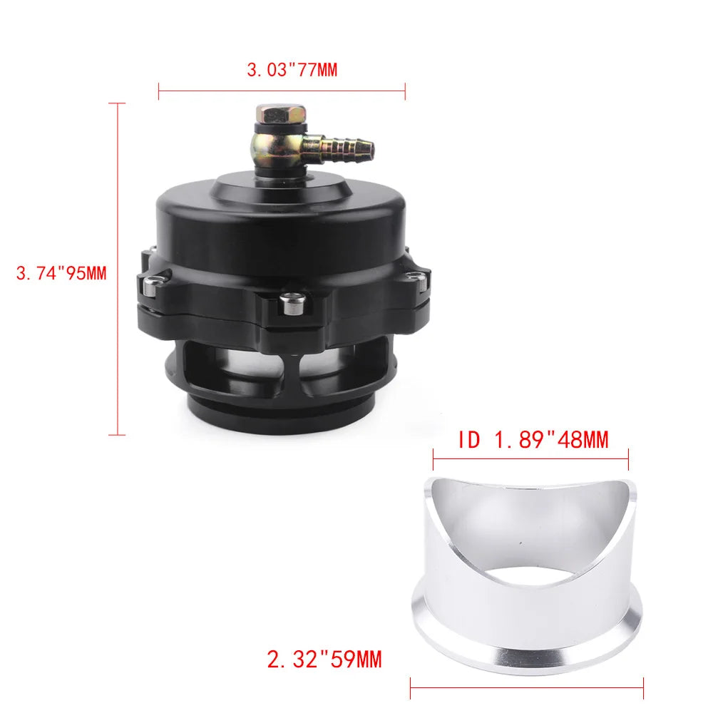 RASTP-High Quality Tial style 50mm Blow Off Valve CNC BOV Genuine with v-band Flange with logo RS-BOV027