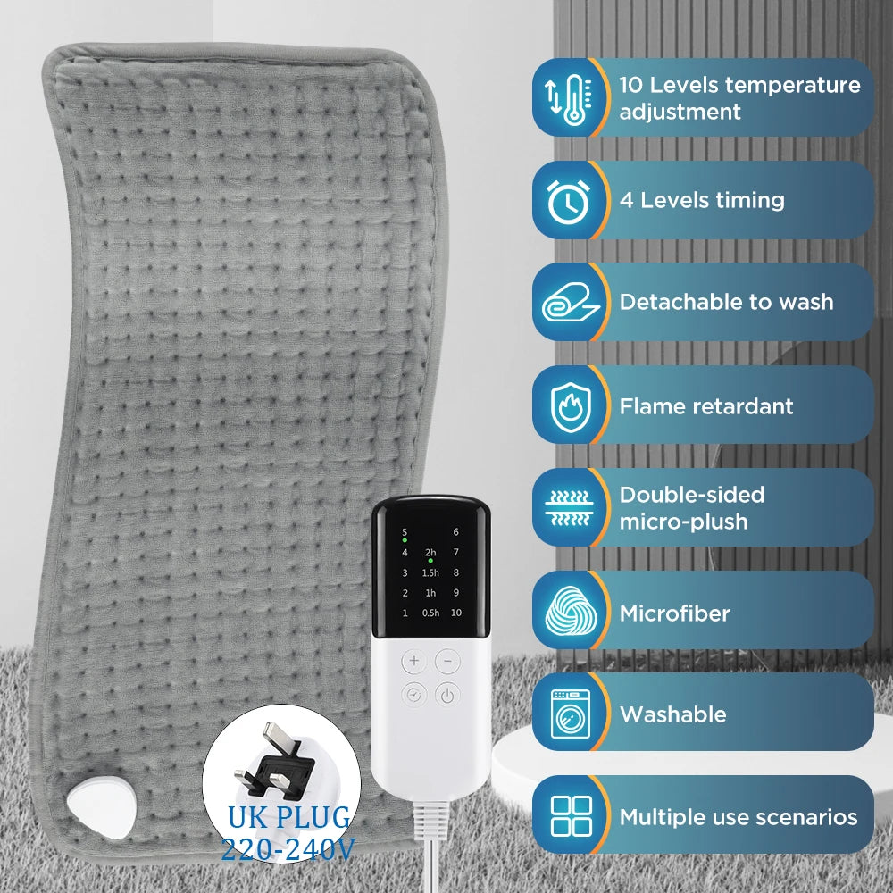 Heating Foot Massager Infrared Therapy Back and Neck Massage Mat Electric Blanket Natural Jade Stone Thermal Cushion Pain Relief