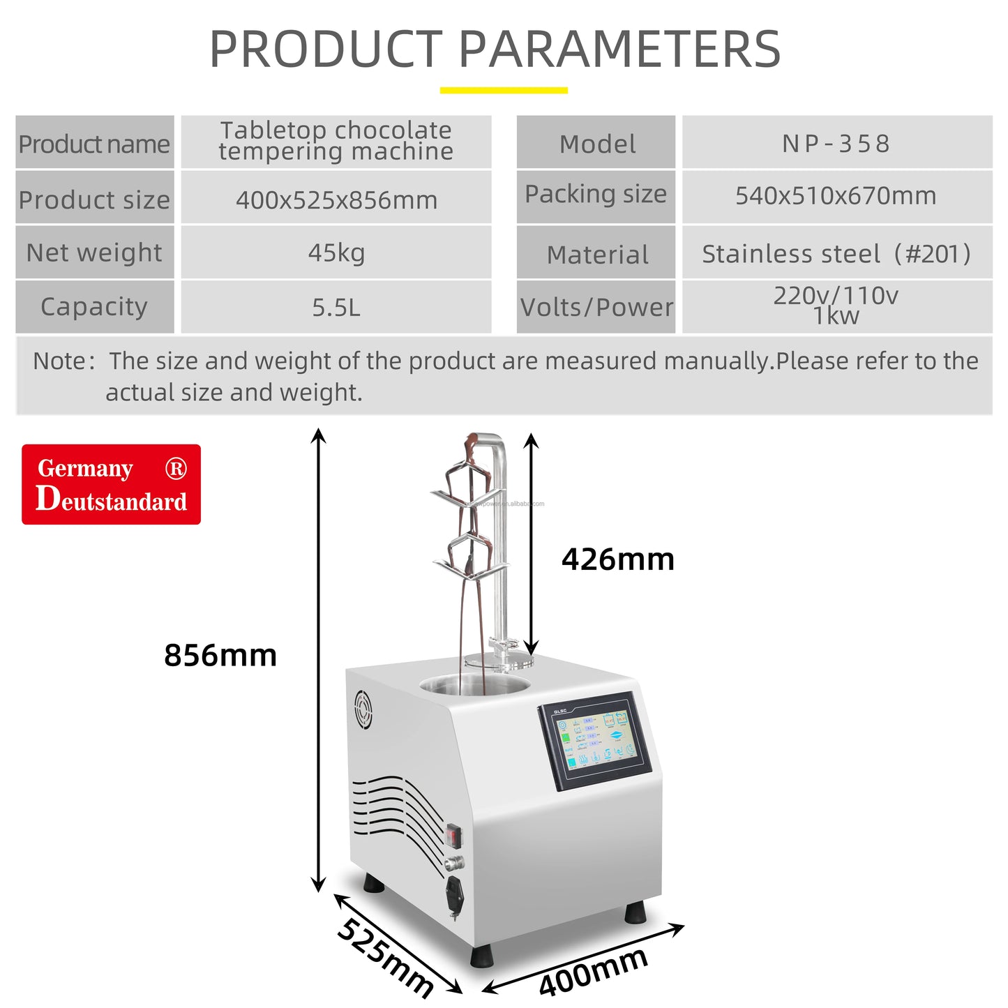 Chocolate Melting Machine Professional Kitchen Equipment for Restaurant Hotel Coffee Shop CE Certified