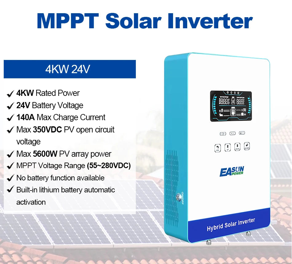 EASUN POWER 12KW Split Phase Inverter 48V 110V Hybrid Solar Inverter 220A MPPT Paralleled With WiFi Solar Controller Inversores