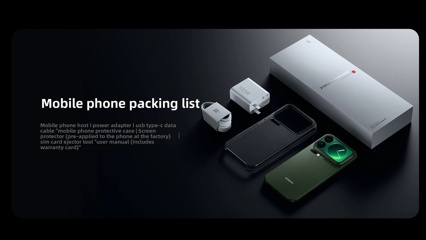 Xiaomi 17 Pro Max Smartphone CN Version 6.9" Display Dual Screen Snapdragon 8 Elite Gen5 7500mAh Battery 100W Hyper Charge