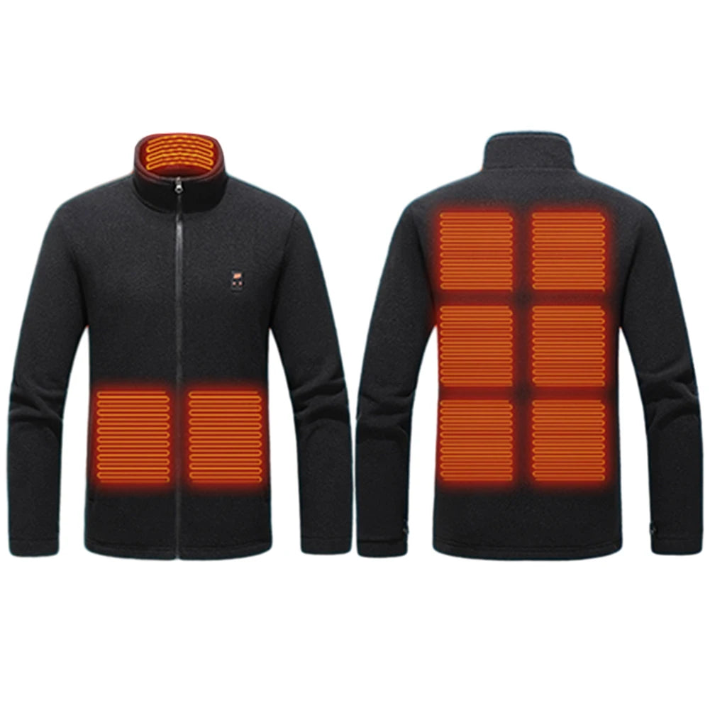 9 Heated Area Heating Jacket USB Charging Heated Insulated Jackets Warm Heated Sweater 3 Gear Temperature for Outdoor Activities