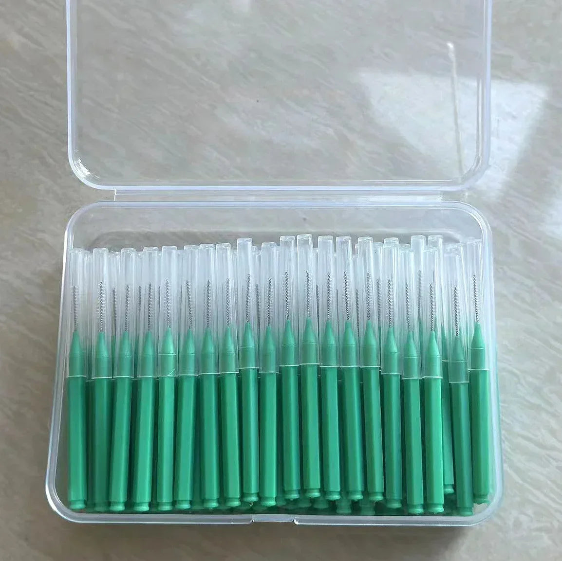 New 100Pcs/Box I-type Push Pull Interdental Brush 0.6-1.5Mm Cleaning Between Teeth Oral Care Orthodontic I Shape Tooth Floss