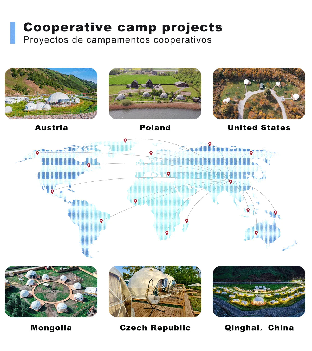 Factory Global Shipping Geodesic Dome Tent Spherical Tent Hotel Resort Outdoor Luxury Glamping Dome Transparent Starry Sky Tent