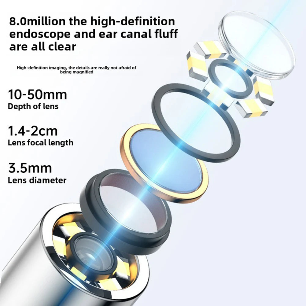 Visual Ear Wax Cleaner with Camera Safe Earwax Removal Endoscope with Camera Luminous Otoscope Ear Cleaning Tools Ear Care