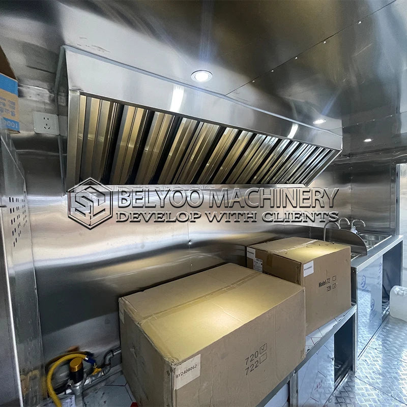 Belyoo Luxury Multifunction Concession Food Trailer Coffee Vending Truck Big Mobile Food Truck Food Trailer for Street Fast Food