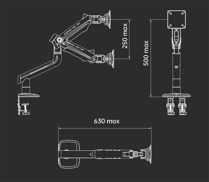 NB G60 L50 E5 F5 Gaming Monitor Arm 32-60 Inch Curved Arc Screen Desktop Ultra Wide Monitor Holder Mount with RGB Light 2-20kgs