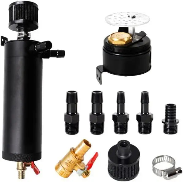 Universal 750ML Oil Catch Can Kit Oil Separator Large Baffled Reservoir Tank New