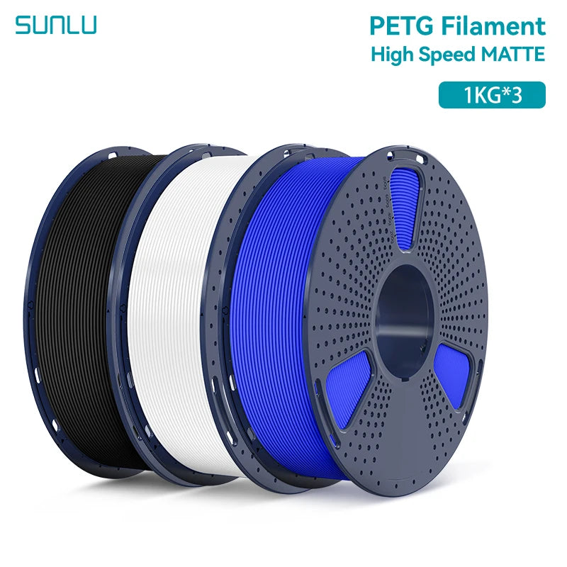 SUNLU 3KG High Speed Matte PETG Filament 1.75mm 1kg Spool (2.2lbs) High Speed Printing Filament Fit Most FDM Printer