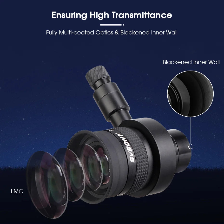 Svbony Telescope Illuminated Single Crosshair Eyepiece 20mm SWA 70° Adjustable for Perfectly Guided Astrophotography SV152