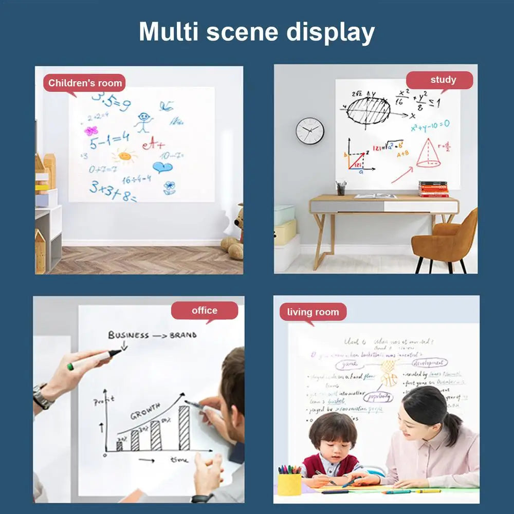 Removable Whiteboard White Blackboard PVC Sticker Chalkboard Wall Sticker Children Home Decoration