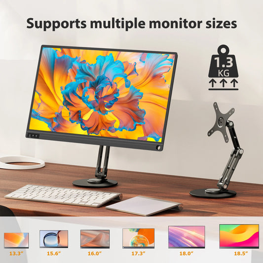 UPERFECT UStand Monitor Stand VESA Mount for 12"-22 Inch Screen Free-Standing Monitor Riser with 360° Rotation Height Adjustable