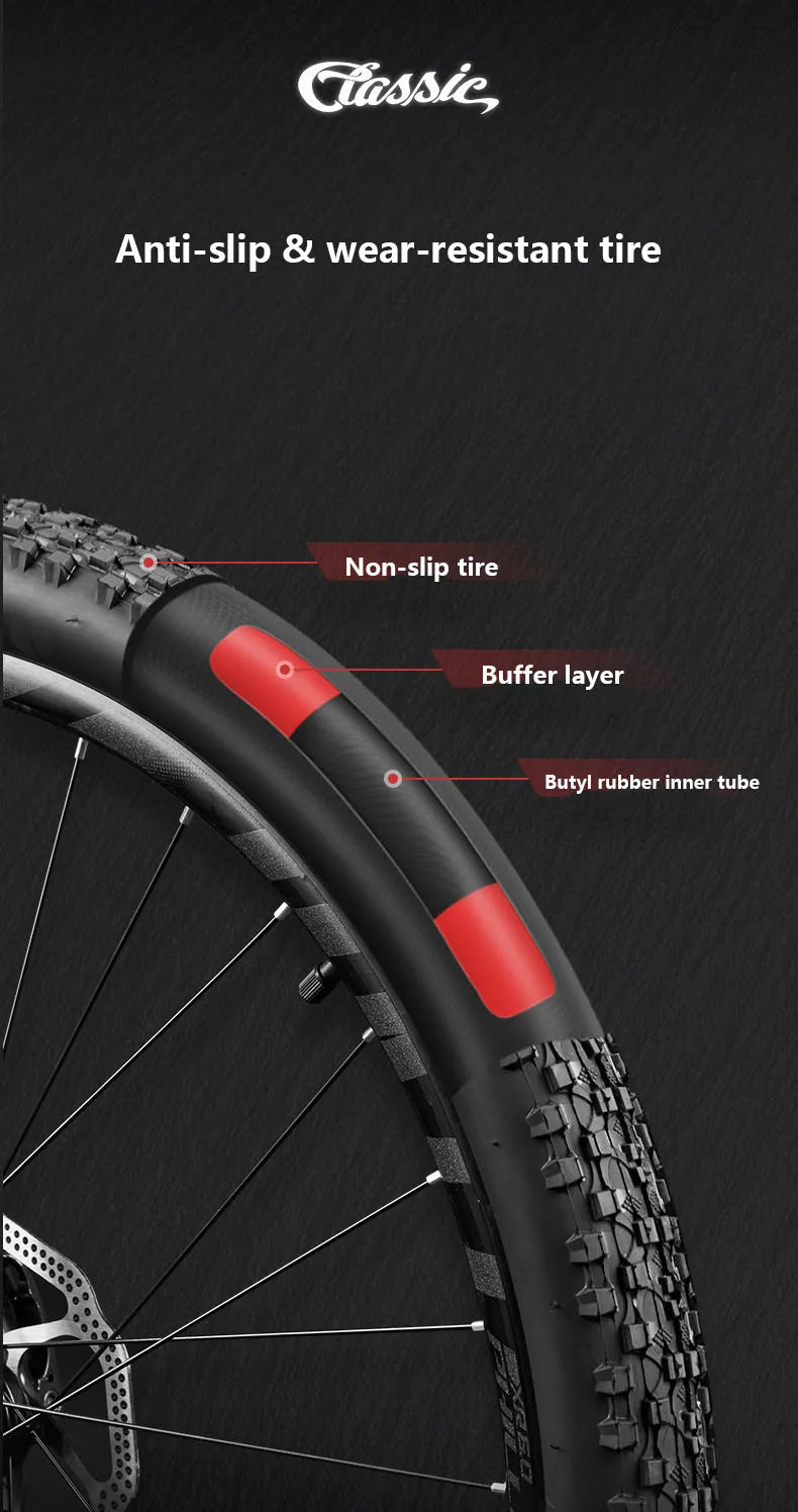 24/26/27.5 inch Mountain Bike Downhill Mountain Bicycle 27/30/33 Speed Soft Tail Full Shock Absorption Bicycle
