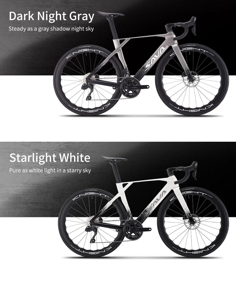 SAVA NEW Blade SLR7 C60 Carbon Fiber Road Bike, 700C Adult DI2 Bike, with SHIMANO 105 Di2 R7170 Components, Full Carbon Racing