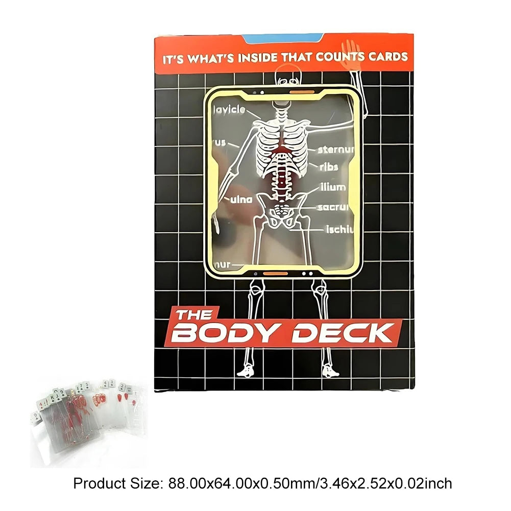Funny Anatomy Poker Reusable Body Transparent Playing Cards Multi-Purpose Human Anatomy Playing Cards for Friend Gifts
