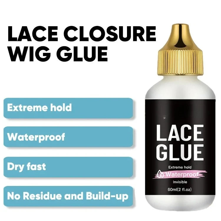 60ml/2fl.oz Waterproof Wig Lace Glue - Strong Hold, Invisible, Quick Dry & Easy Removal - No Odor Adhesive for All Wigs 2026