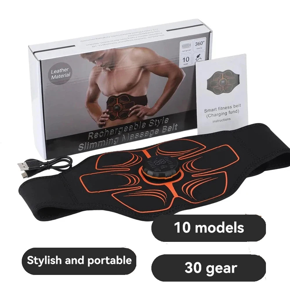 Electric Muscle Stimulator Vibrator Muscle Massager Fat Burner for Waist Abdomen Weight Loss Belt Slimming Abs Fitness Equipment