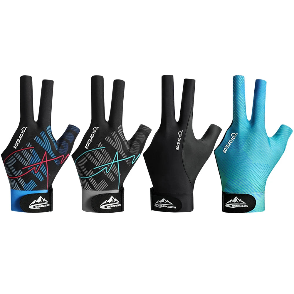 Billiards Glove Left Hand Anti-Slip 3 Finger Snooker Billiard Glove Adjustable Snooker Pool Gloves for Men Billiard Accessories