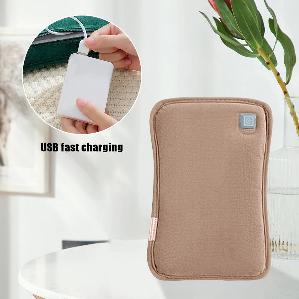 Rechargeable Electric Hot Water Bag Women's Electric Hot Water Bottle Soft flannel Hand Warmer Winter Heated Bag Warming Product