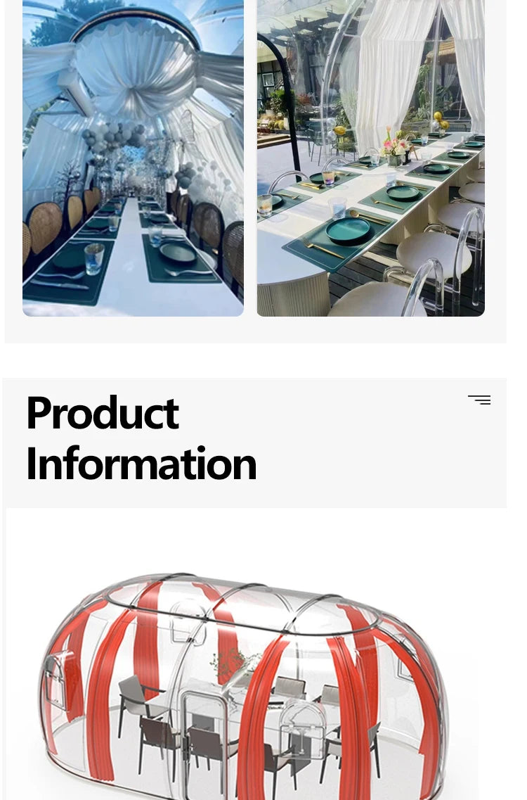 5.9m Outdoor Dome Tent Camping Transparent Starry Sky Capsule Tent PC Dome Tent All-Weather Protection Immersive Experience