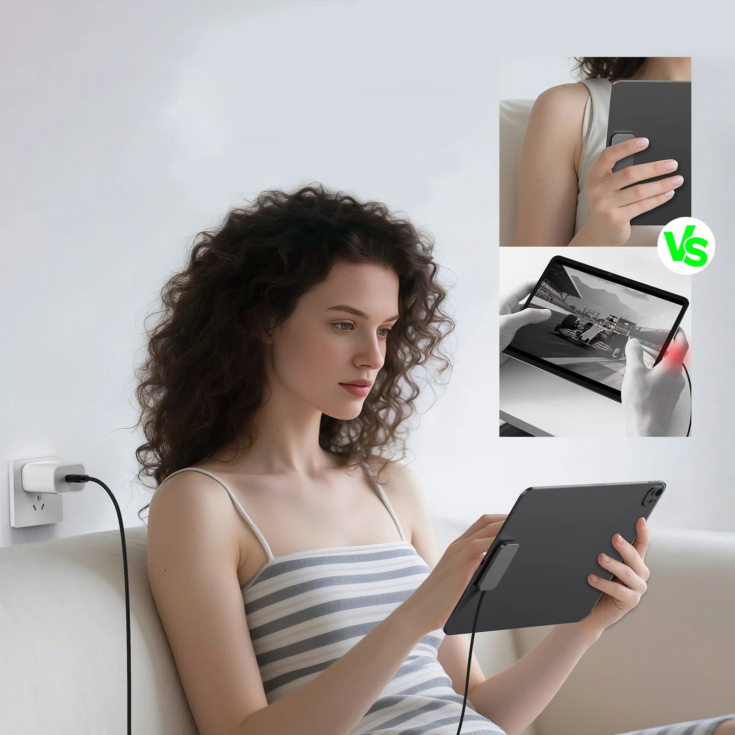 For iPad Pro Magnetic Wireless Charger Fast Charging Smart Connector Charger Charger-Fast Charging Pad W/ USB-C Cable