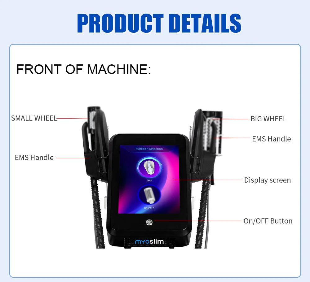 Ems 15Tesla Ultra 6500W RF Machine Shaping Slimming Body Sculpture Pelvic Muscle Stimulator Weight Loss Roller Machine