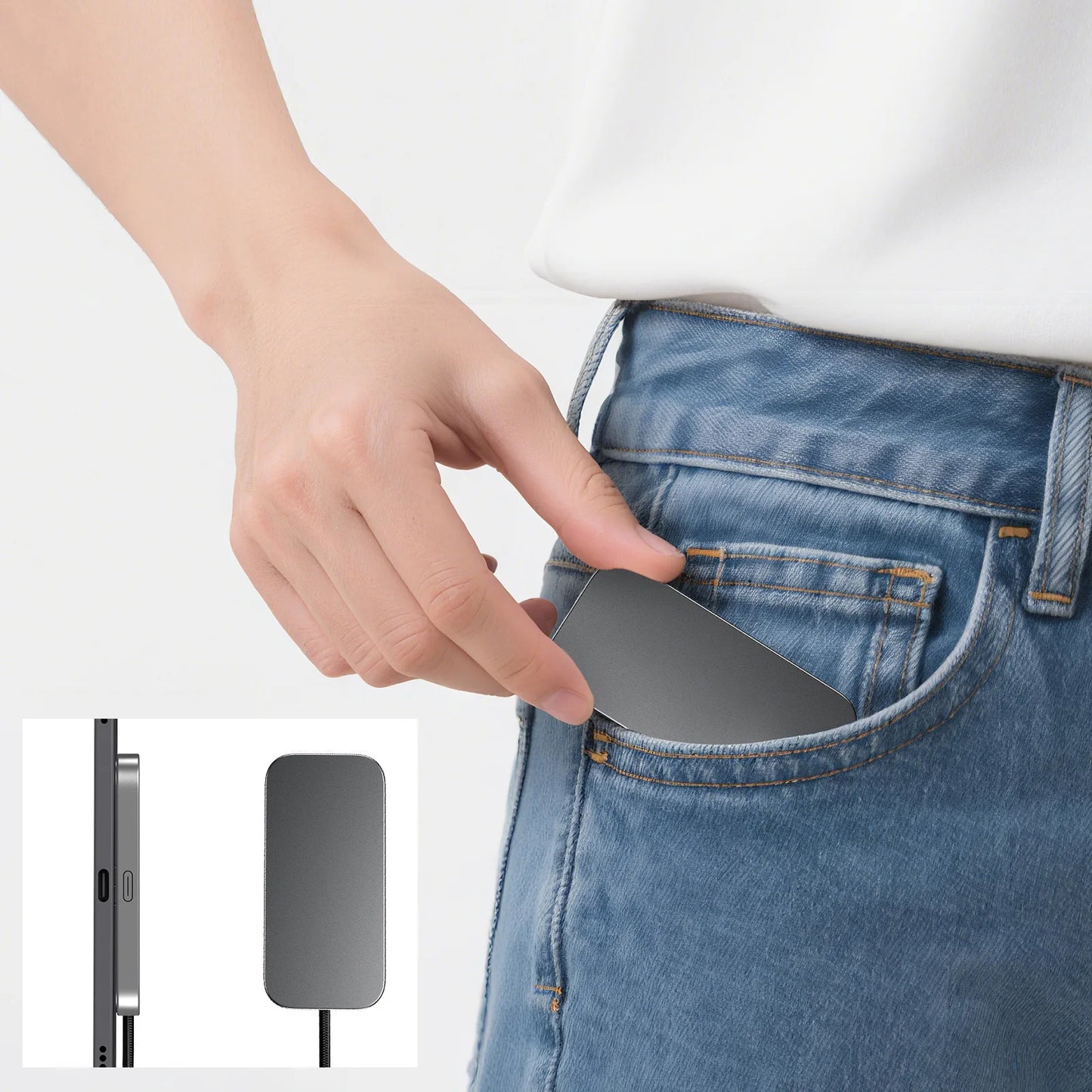 For iPad Pro Magnetic Wireless Charger Fast Charging Smart Connector Charger Charger-Fast Charging Pad W/ USB-C Cable