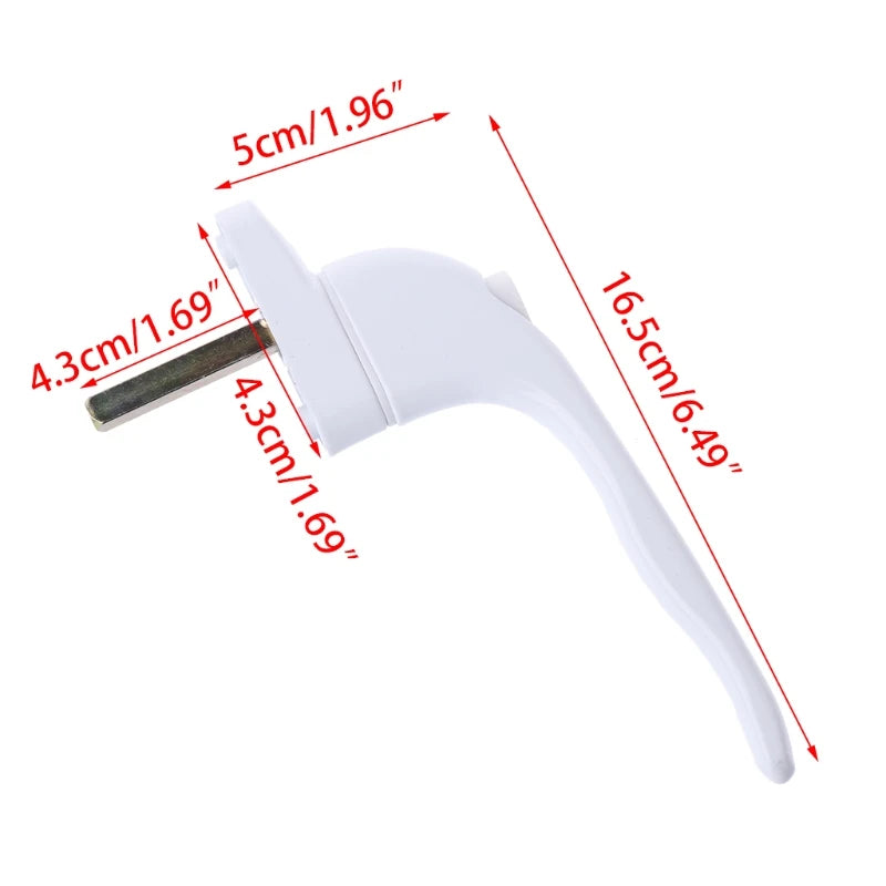 UPVC White Universal Espag Window Handle - Key Locking For Double Glazing