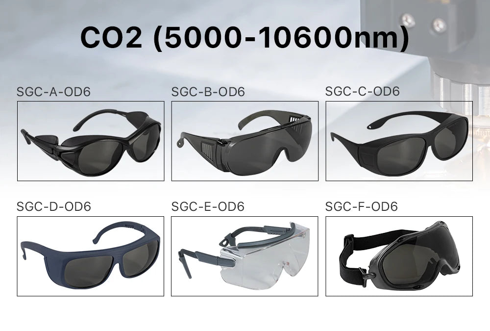 Cloudray 10600nm Style C Laser Safety Goggles OD6+ CE Protective Goggles For CO2 Laser Cutting Engraving Machine