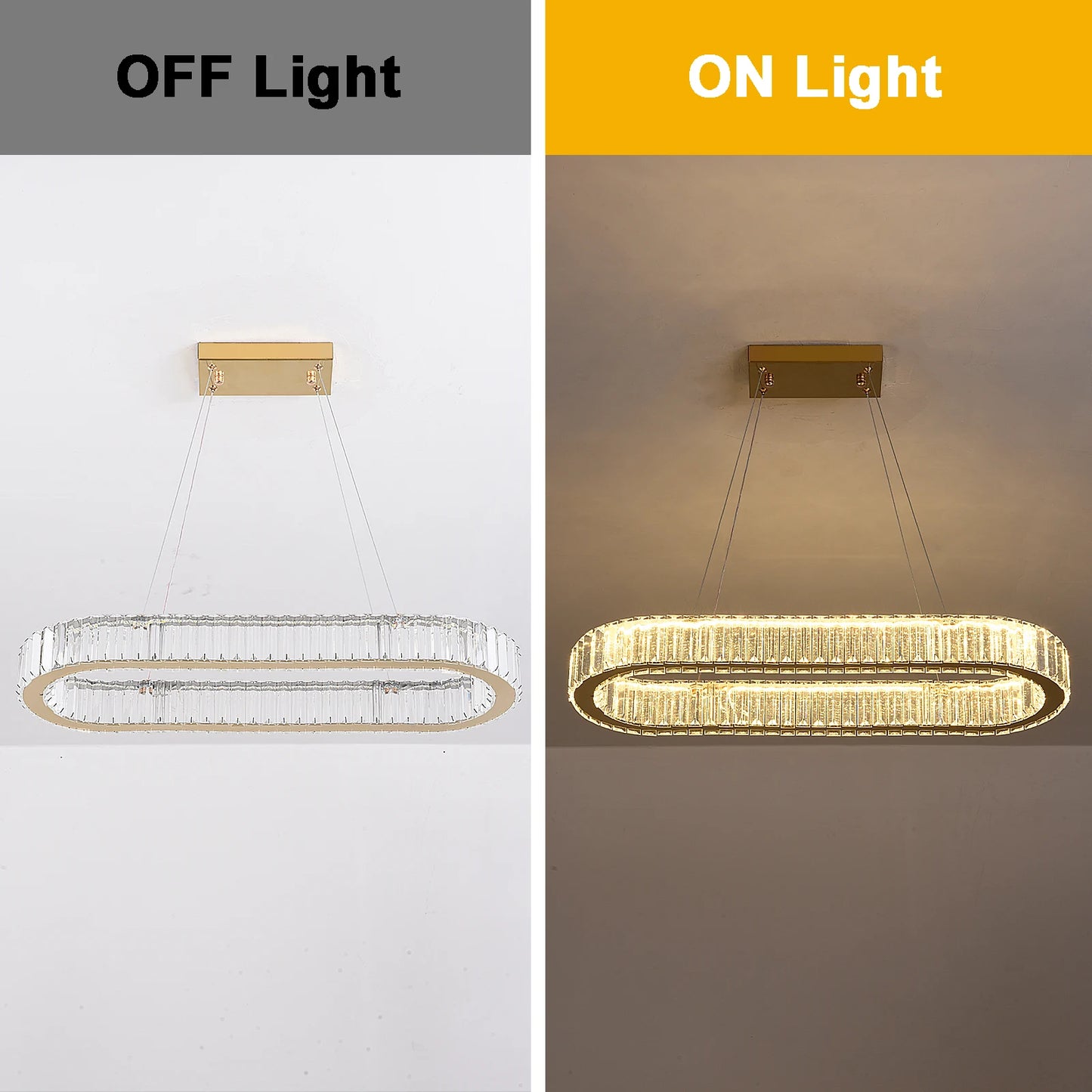 Modern Pendant Light Luxury Crystal Oval Design Led Chandelier Ceiling Lamp Nordic Hanging Fixture Living Bedroom Hotel Lustres