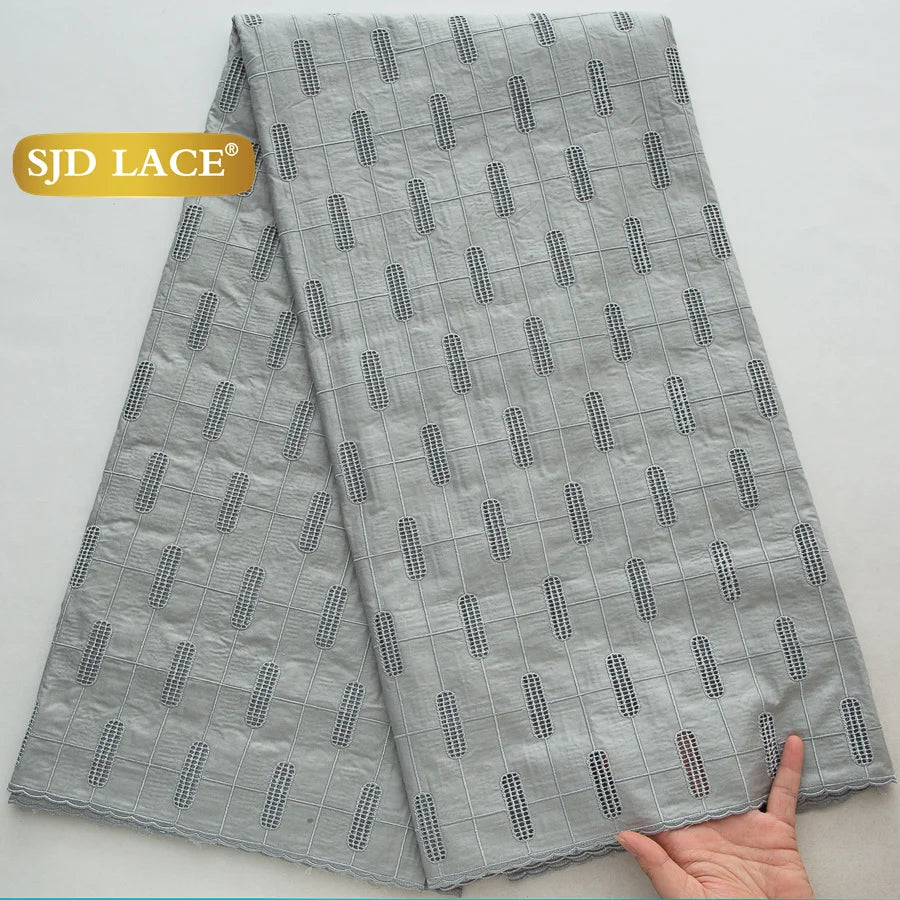 SJD LACE Swiss Voile Lace Fabrics Dubai African Cotton 5 Yards 2026 Latest African Nigerian Cotton Lace for Dresses Sew 4662
