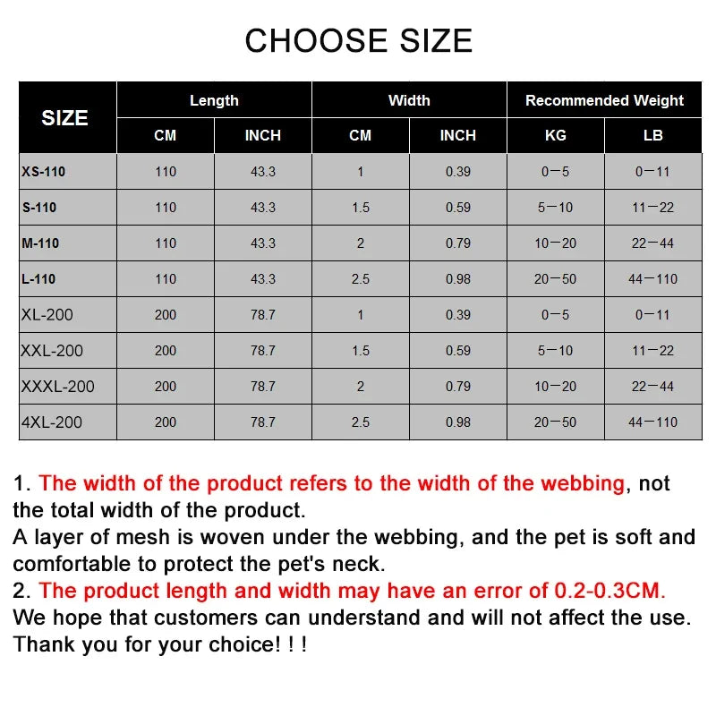 Truelove Pet Dog Leash Reflective Nylon Webbing Zinc Alloy Hook Suitable For Small And Large Dogs 110/200CM Length Products