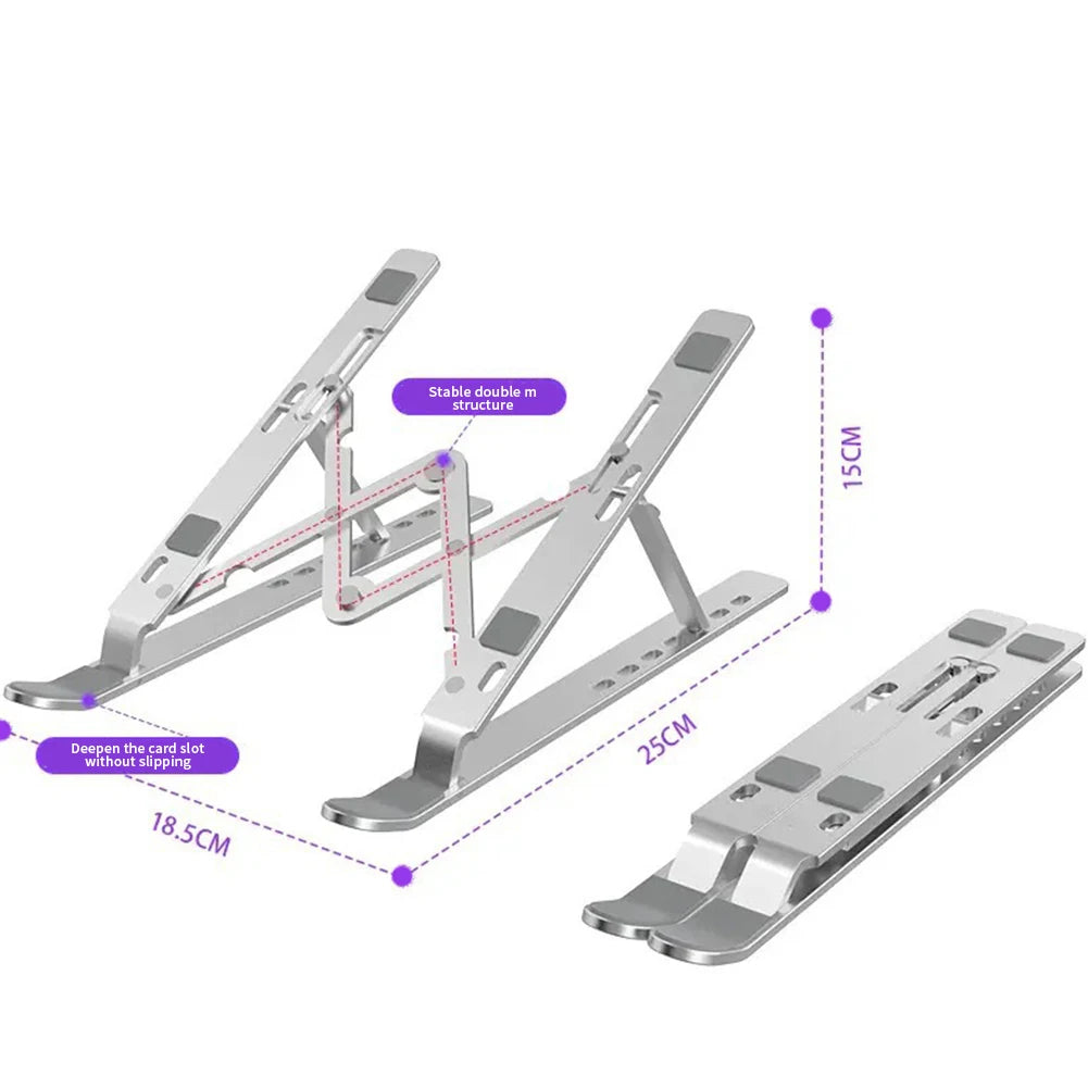 Aluminum Alloy Laptop Stand Heat Dissipation Adjustable Multifunctional Notebook Holder for Office and Gaming
