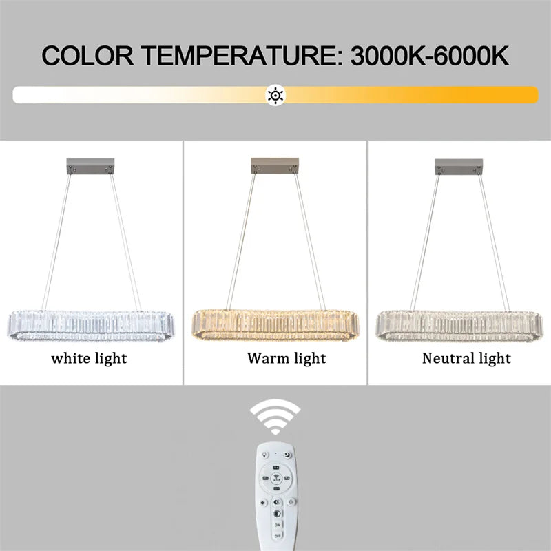 Modern Crystal Chandeliers Ring-Shaped Pendant Lights Living Room And Kitchen Decoration Led Ceiling Lamps Hanging Luminaire
