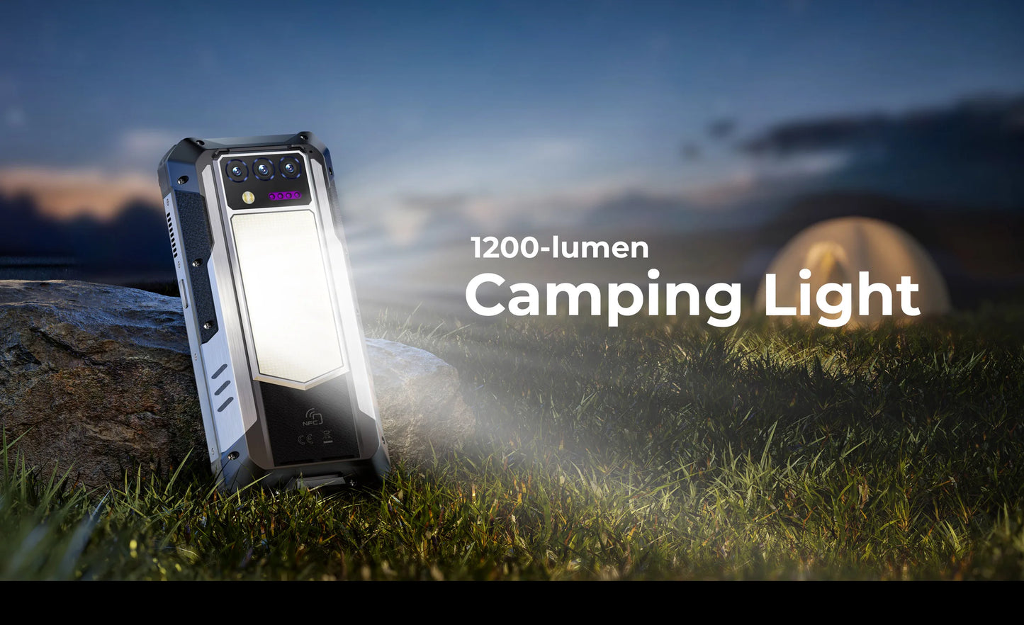 Oukitel WP100 Titan Rugged Phone 33000mAh 66W Charger 200MP Camera Built-in Projector Camping Light CellPhone, 36GB(12+24)+512GB