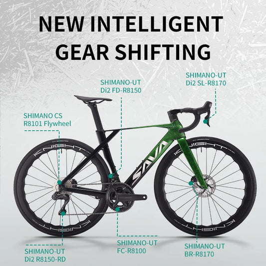 SAVA New Blade SLR8 C60 Carbon Fiber Road Bike, 700C Adult DI2 Bike with SHIMANO ULTEGRA Di2 R8170 Components High-End Race Bike