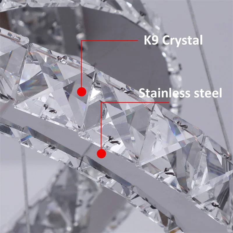 Modern Crystal Chandeliers Ring-Shaped Pendant Lights Living Room And Kitchen Decoration Led Ceiling Lamps Hanging Luminaire