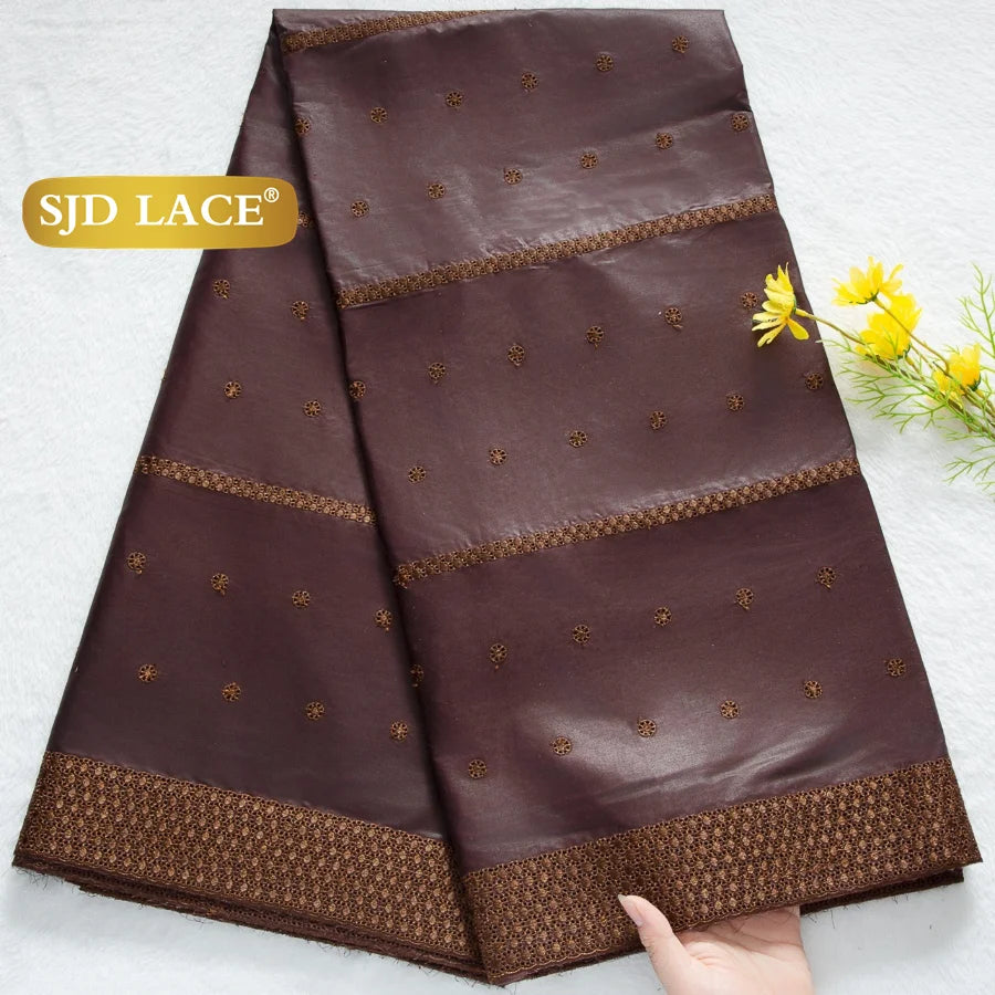 SJD LACE Swiss Voile Lace Fabrics Dubai African Cotton 5 Yards 2026 Latest African Nigerian Cotton Lace for Dresses Sew 4662